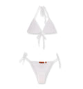 Triangle Bikini in Lamé Viscose with Raschel Workmanship