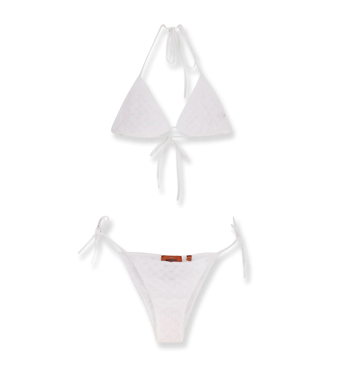 Triangle Bikini in Lamé Viscose with Raschel Workmanship