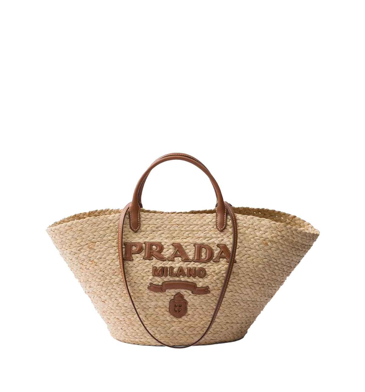 Large raffia and leather shopping bag