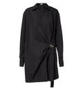 Draped Shirt Dress in Cotton