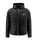 Hooded quilted down jacket