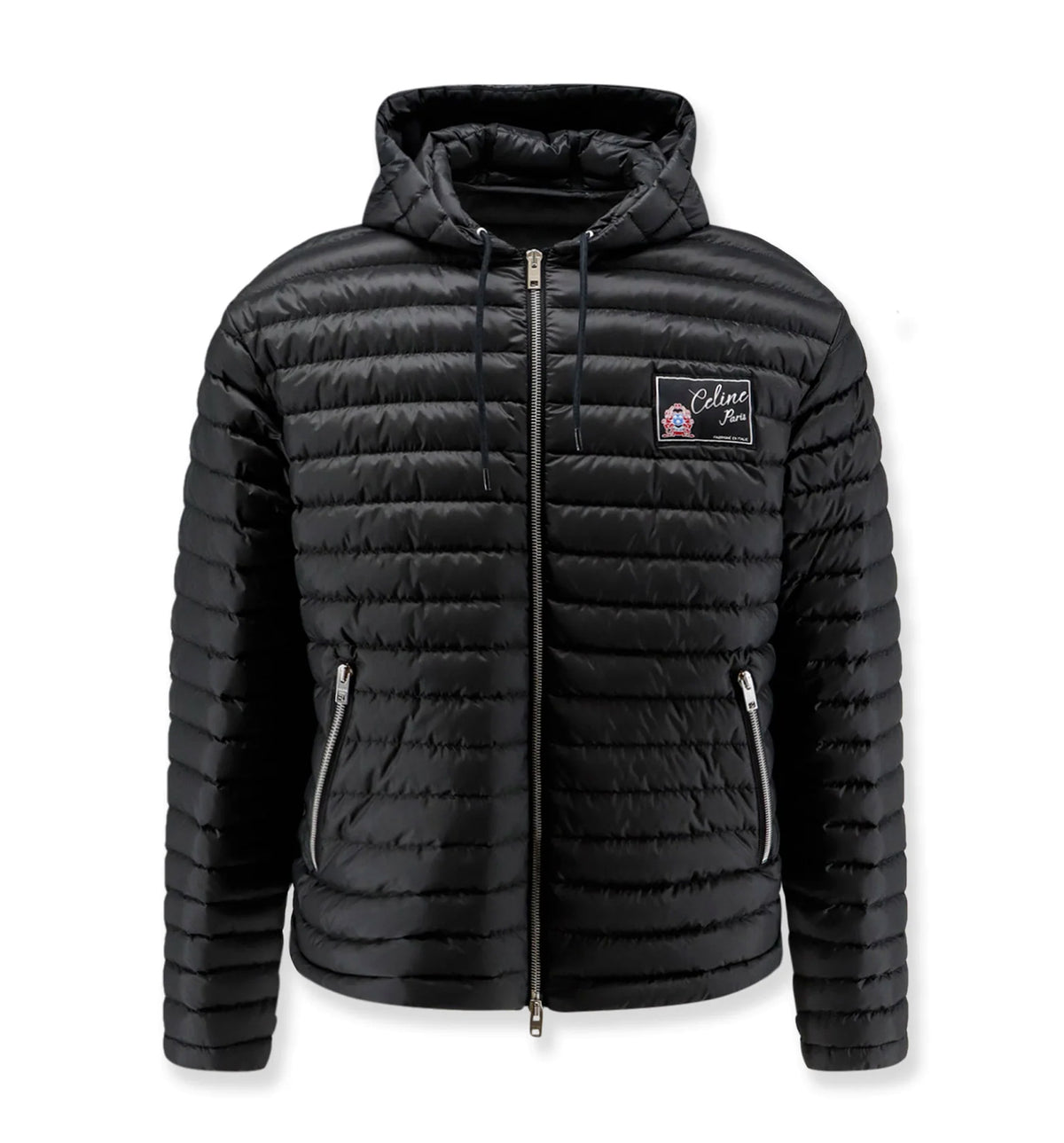 Hooded quilted down jacket