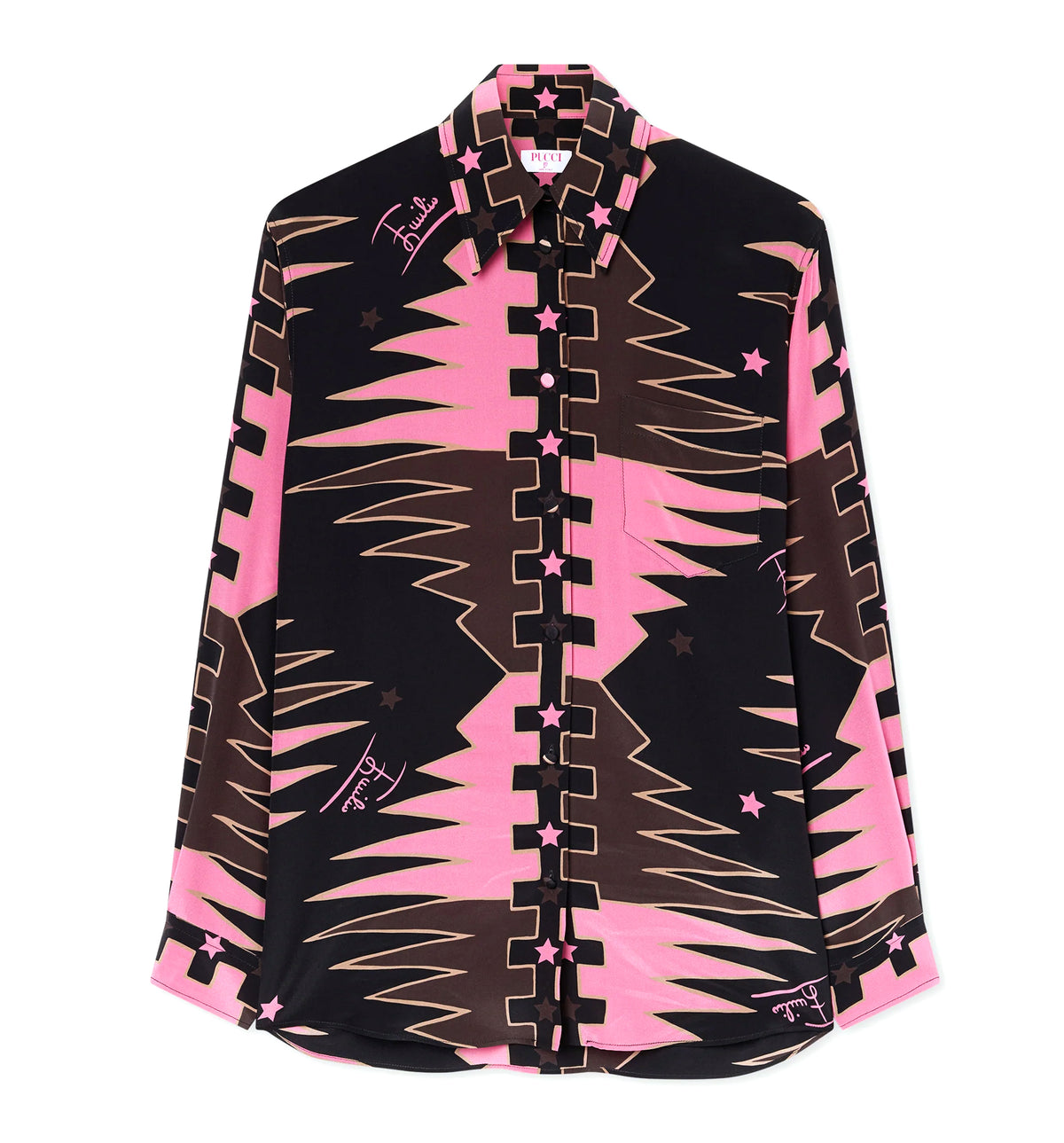 Valdimontone Print Oversized Silk Shirt