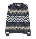 Chevron Dégradé Cotton and Viscose V-Neck Sweater
