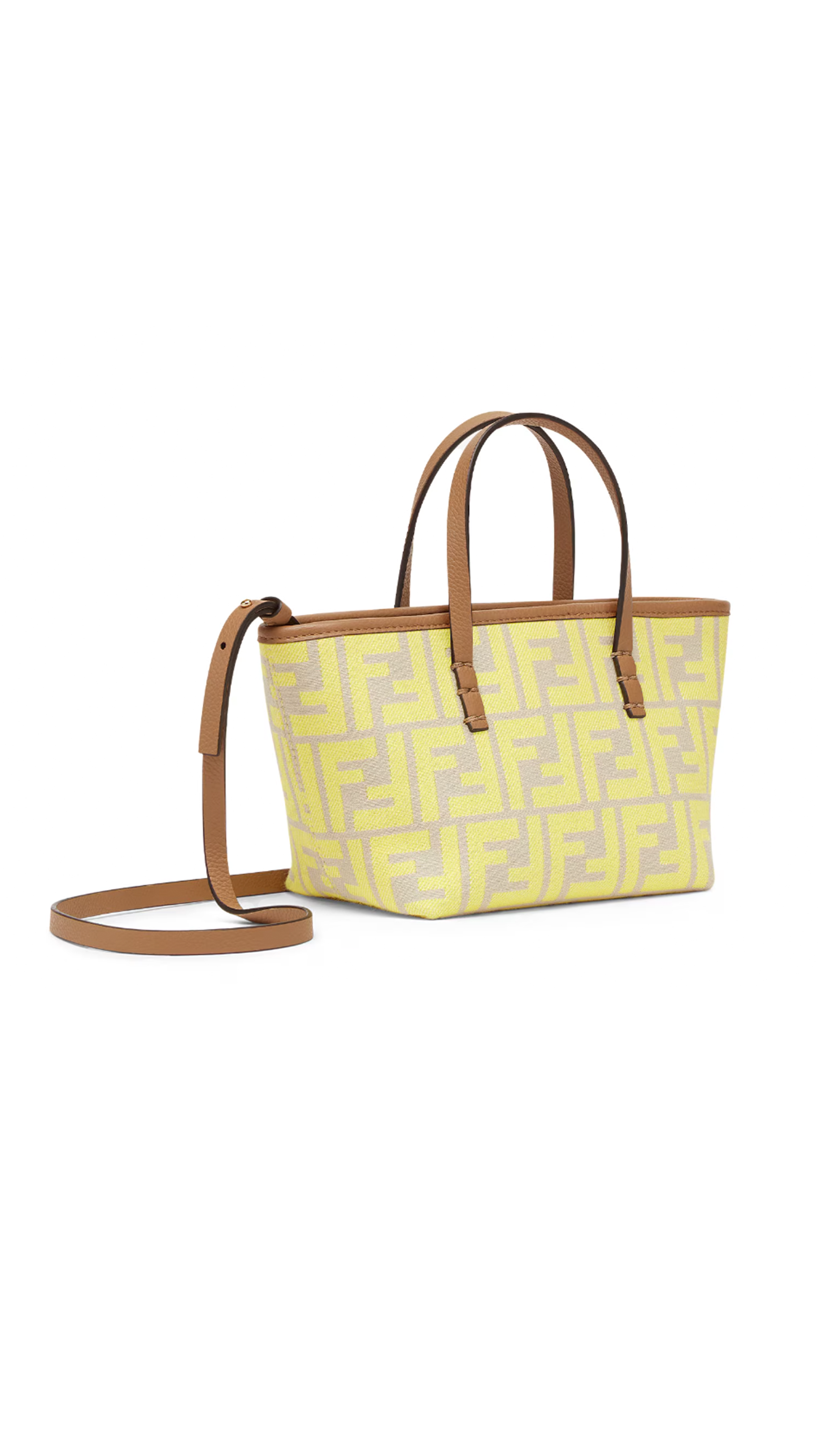 Roll Mini FF Jacquard Mini Bag - Neon Yellow