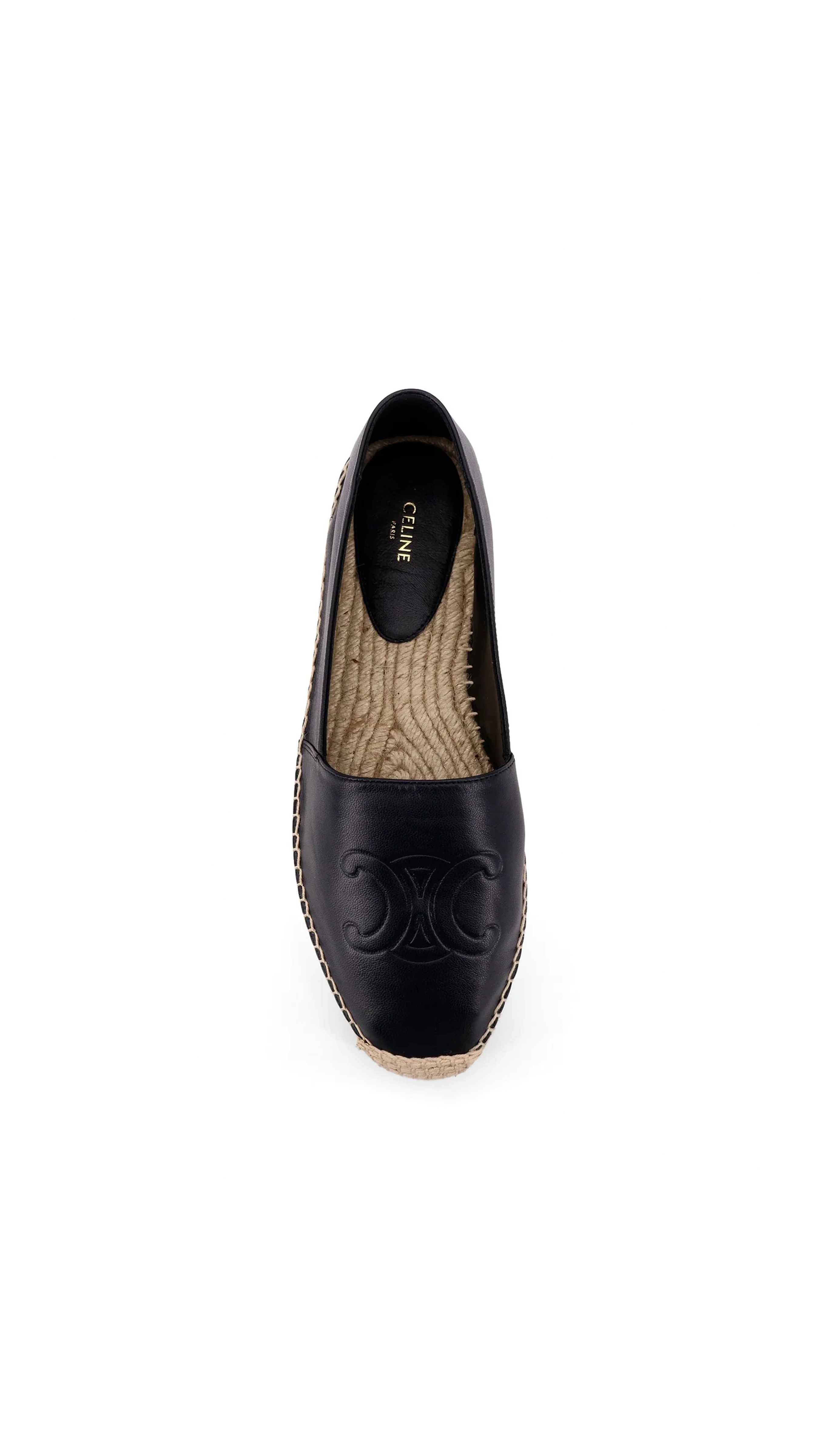 Les Espadrilles Triomphe in Calfskin - Black