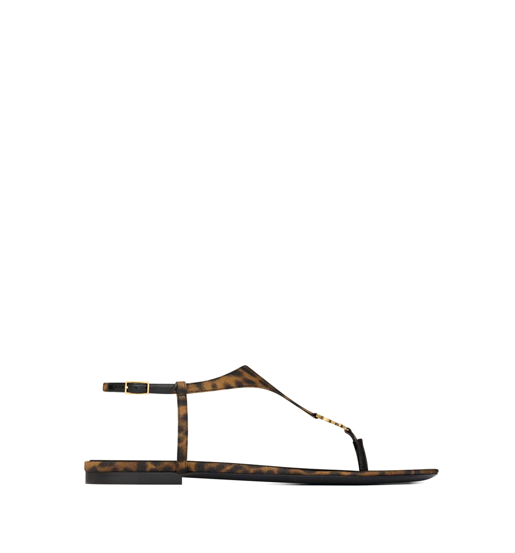 Cassandra sandals in leopard grosgrain