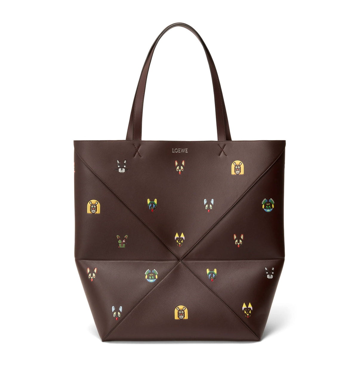Cats XL Puzzle Fold Tote in Nappa Calfskin