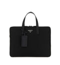 Re-Nylon And Saffiano Leather Briefcase