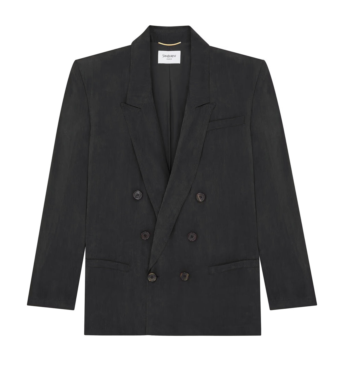 Double-breasted Jacket In Silk Habotai