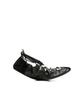 Fold Laced Flats In Leather