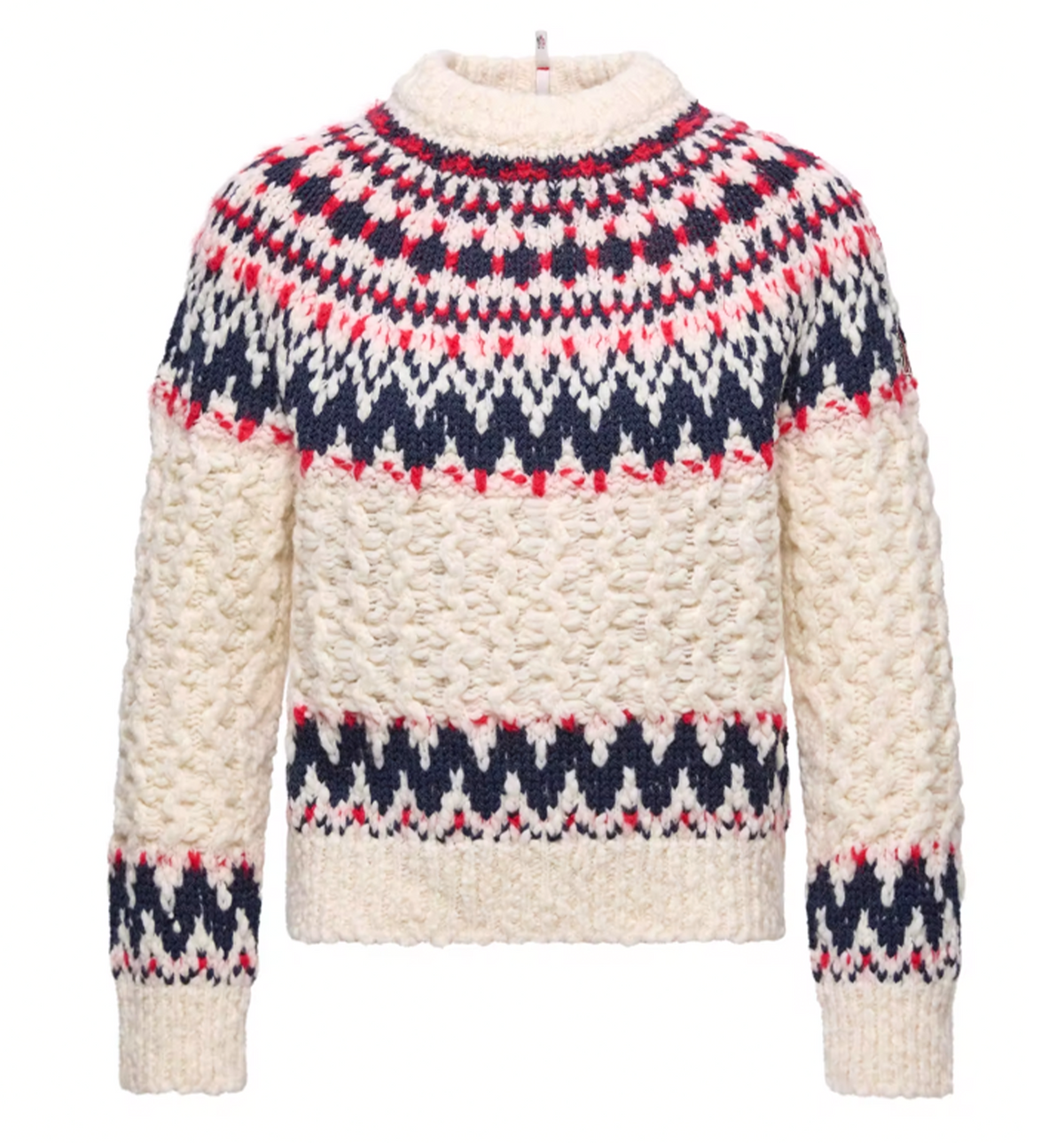 Geometric Jacquard Wool Blend Sweater