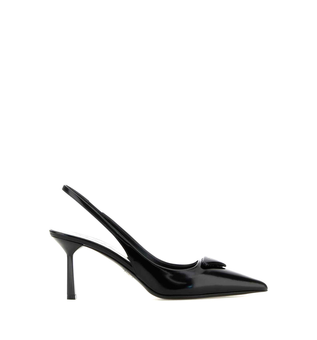 Patent leather slingback pumps