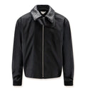 Nylon and cotton jacket with Intrecciato details
