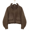 Jacket in suede goatskin