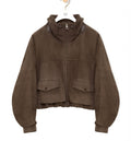 Jacket in suede goatskin