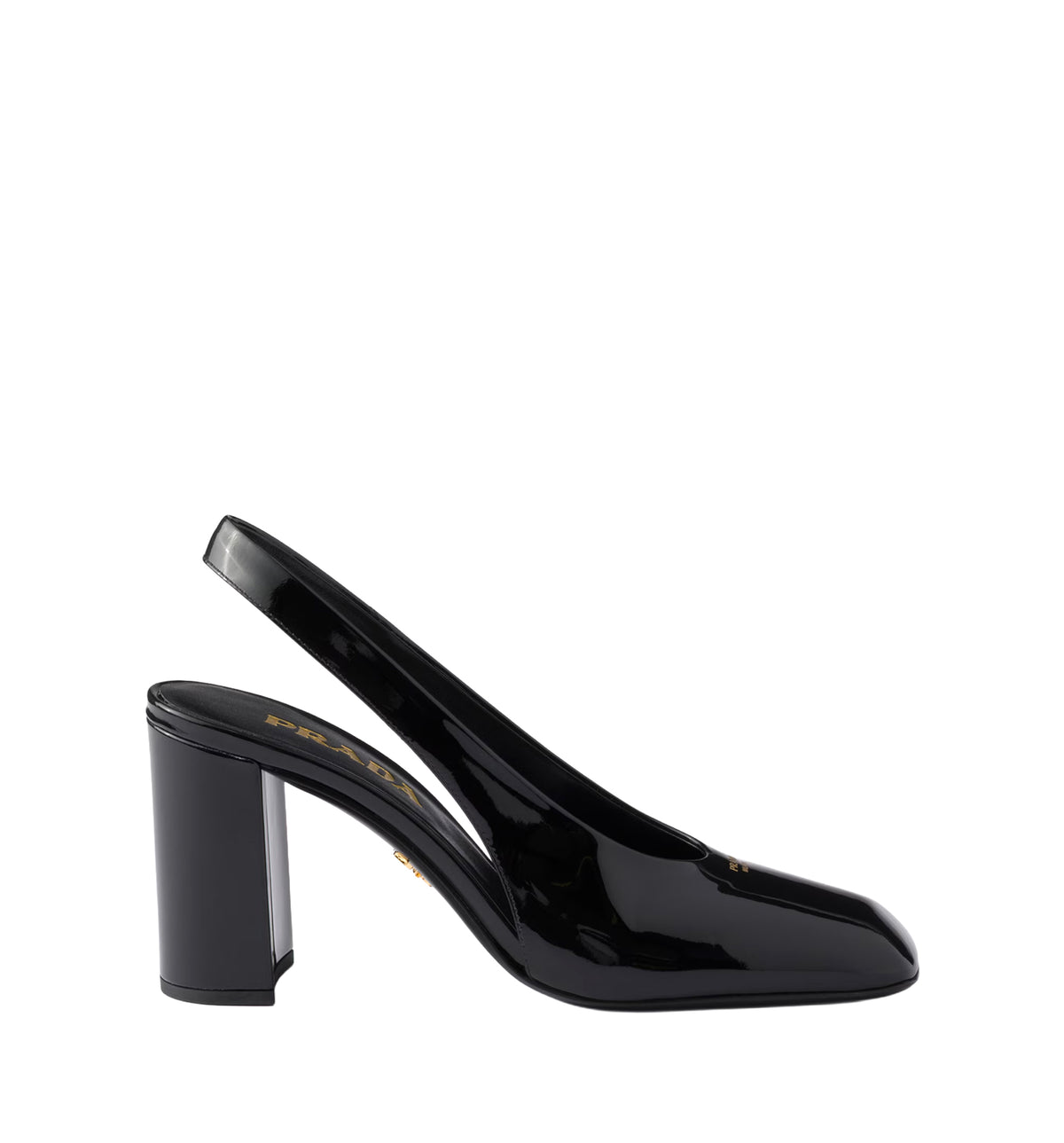 Patent leather slingback pumps