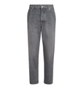 Greyscale denim iconic fit five-pocket trousers