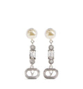 Ovalette Metal, Pearl And Swarovski® Crystal Earrings