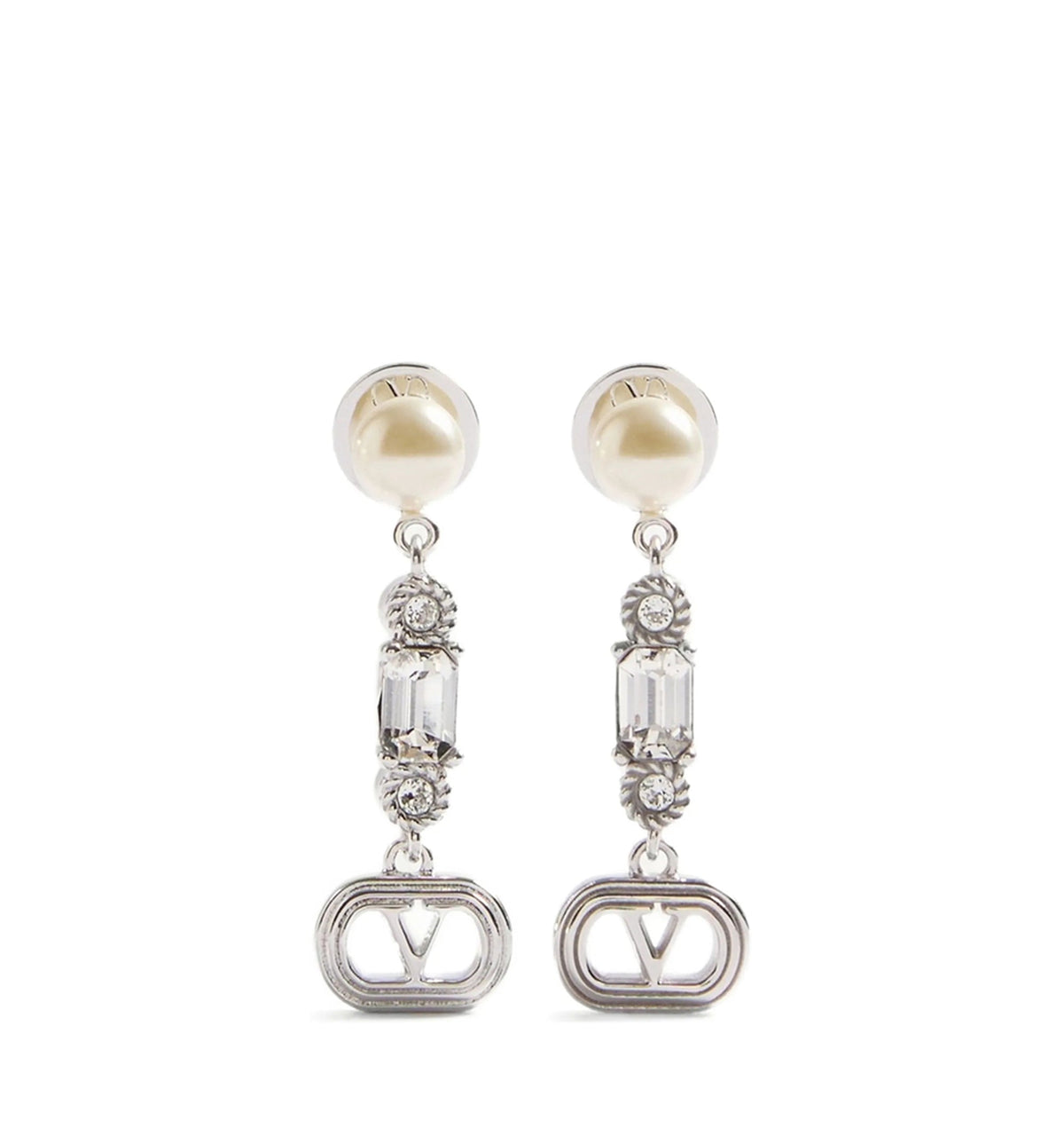 Ovalette Metal, Pearl And Swarovski® Crystal Earrings