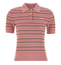 Striped Cotton Knit Polo Shirt
