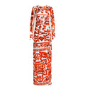 Majolica-Print Organzine Long Dress