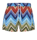 Mid-Length Swim Shorts With Macro Zigzag Print