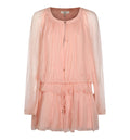 Mini Cape Dress In Silk Mousseline