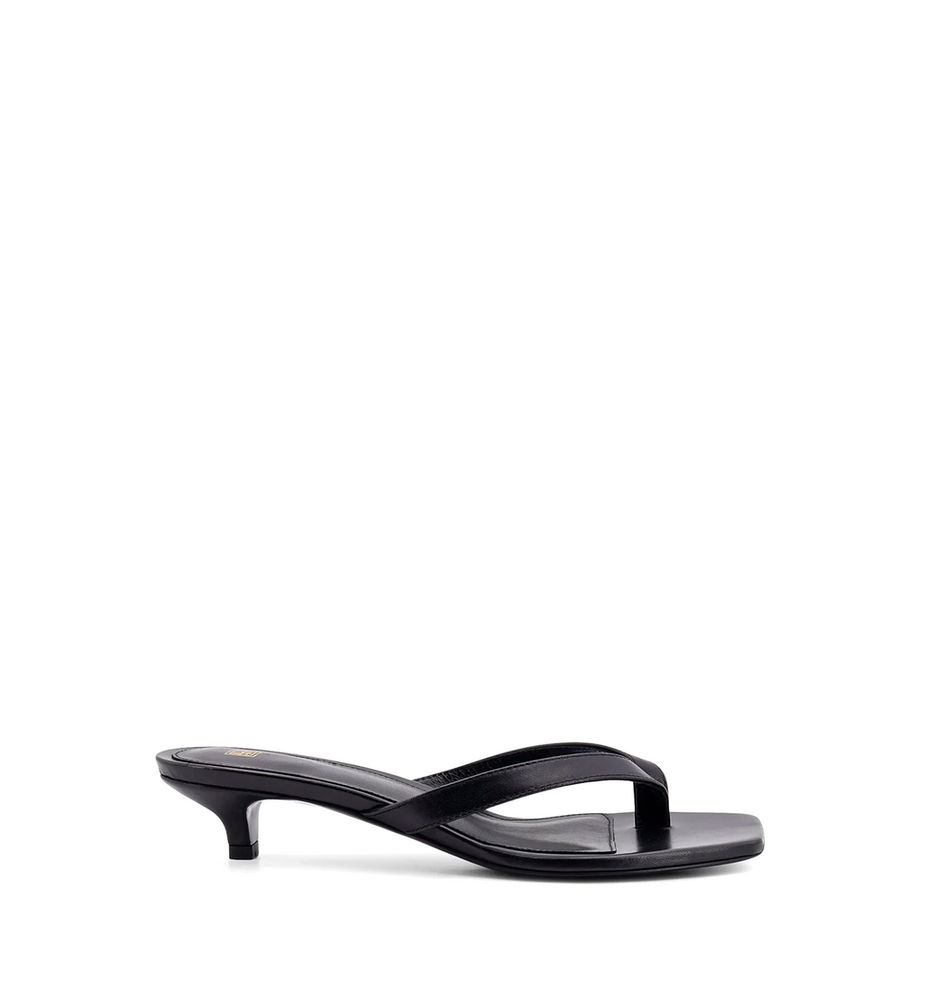 Leather Heeled Flip Flop Sandals