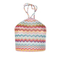 Halter-Neck Lamé Viscose Top With Pixel-Effect Zigzag Motif