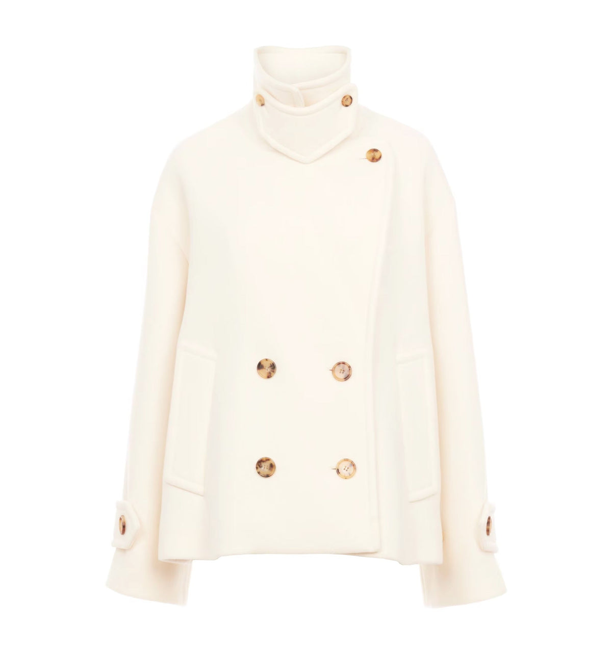 Oversized short coat in wool