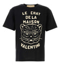 Cotton T-Shirt With Le Chat De La Maison Print