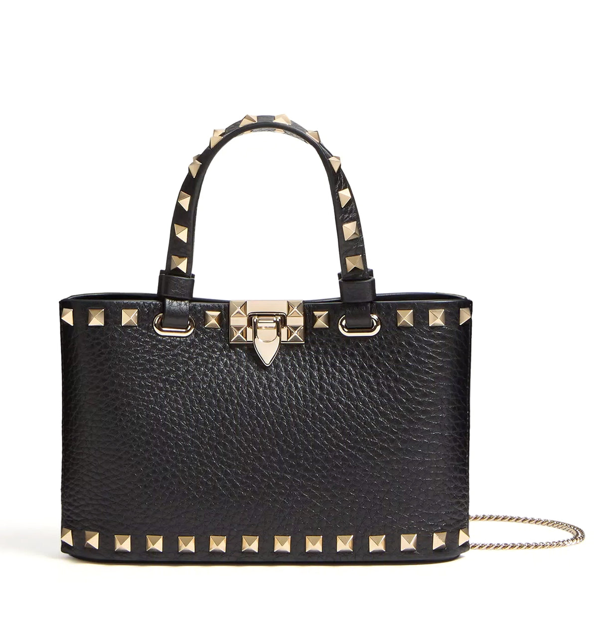Rockstud Mini Shopping Bag In Grainy Calfskin