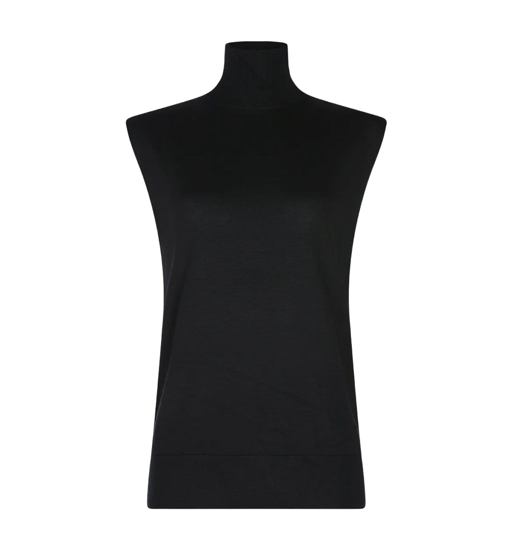 Sleeveless Fine Turtleneck