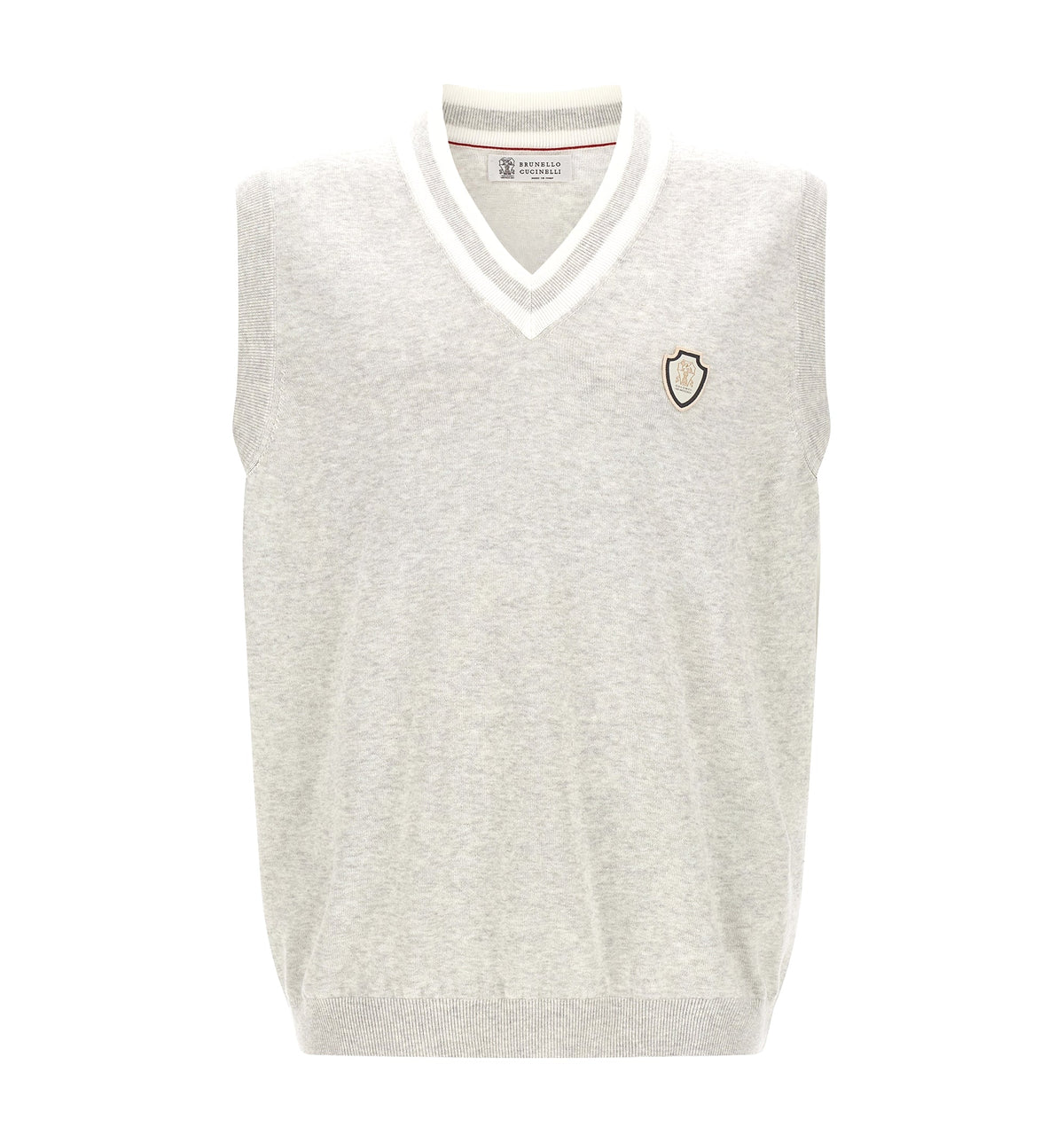 Cotton knit vest with logo