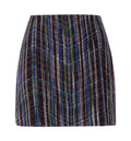 Wool and viscose mini skirt with woven motif