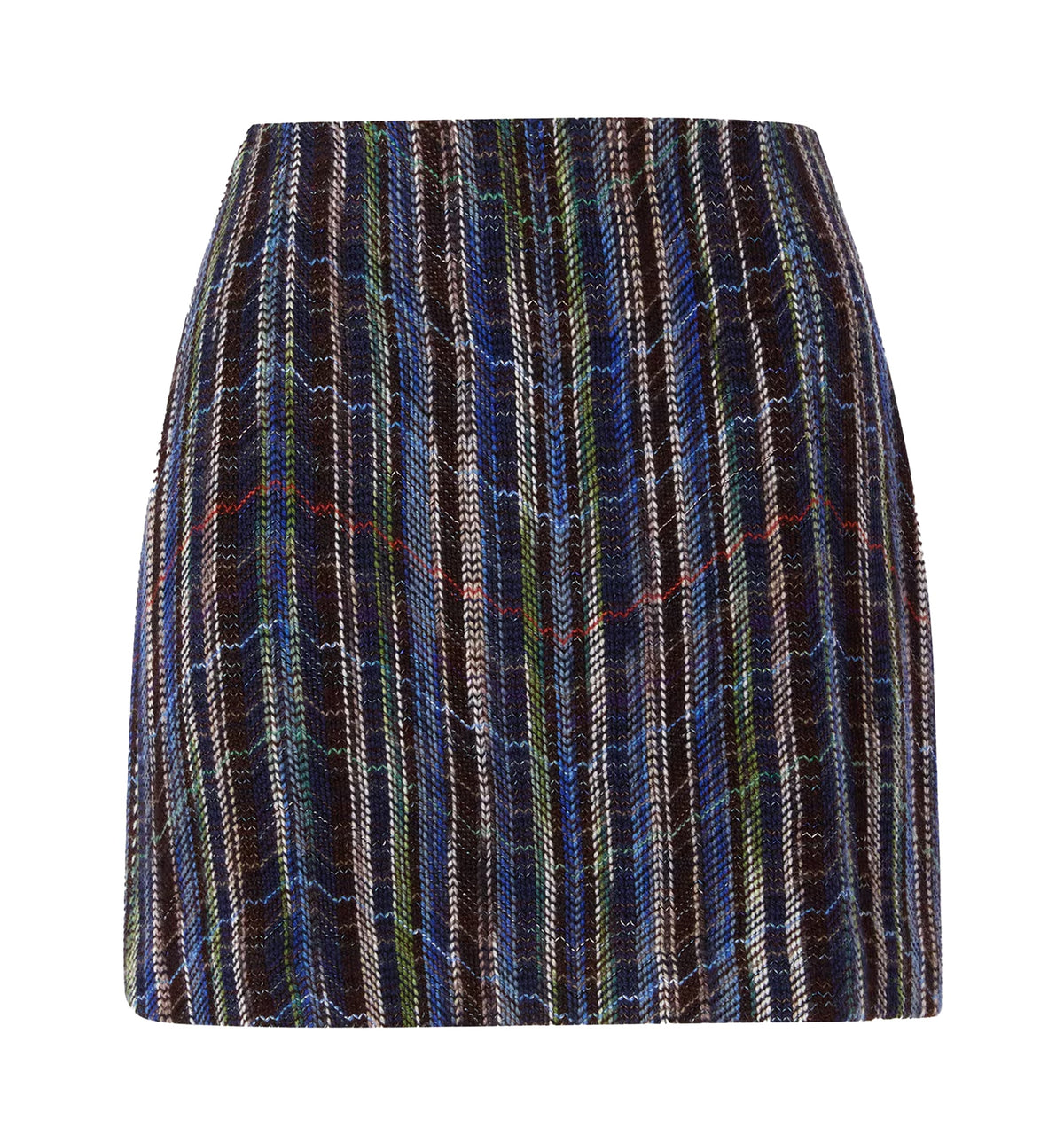 Wool and viscose mini skirt with woven motif
