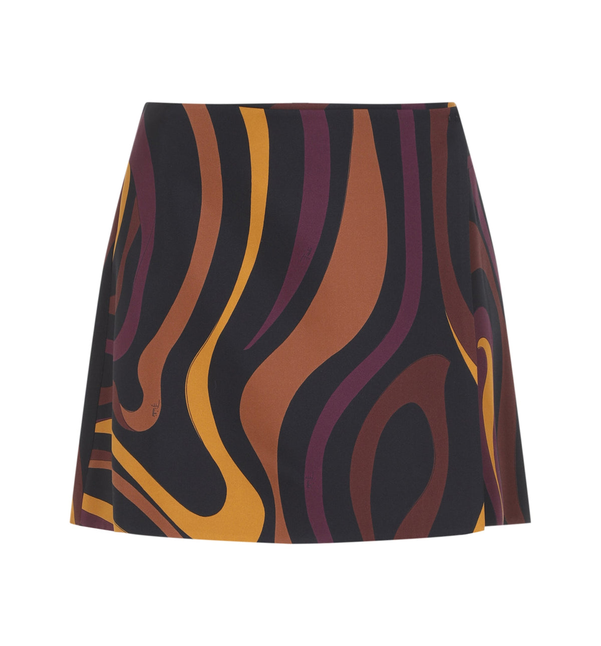 Marmo-print silk skirt