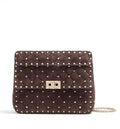 Rockstud Spike Medium Suede Bag