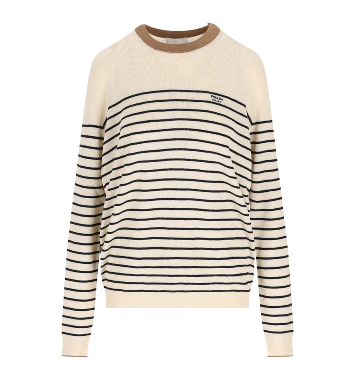 Striped linen and cotton sweater