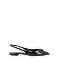 Brushed leather ballerina slingbacks