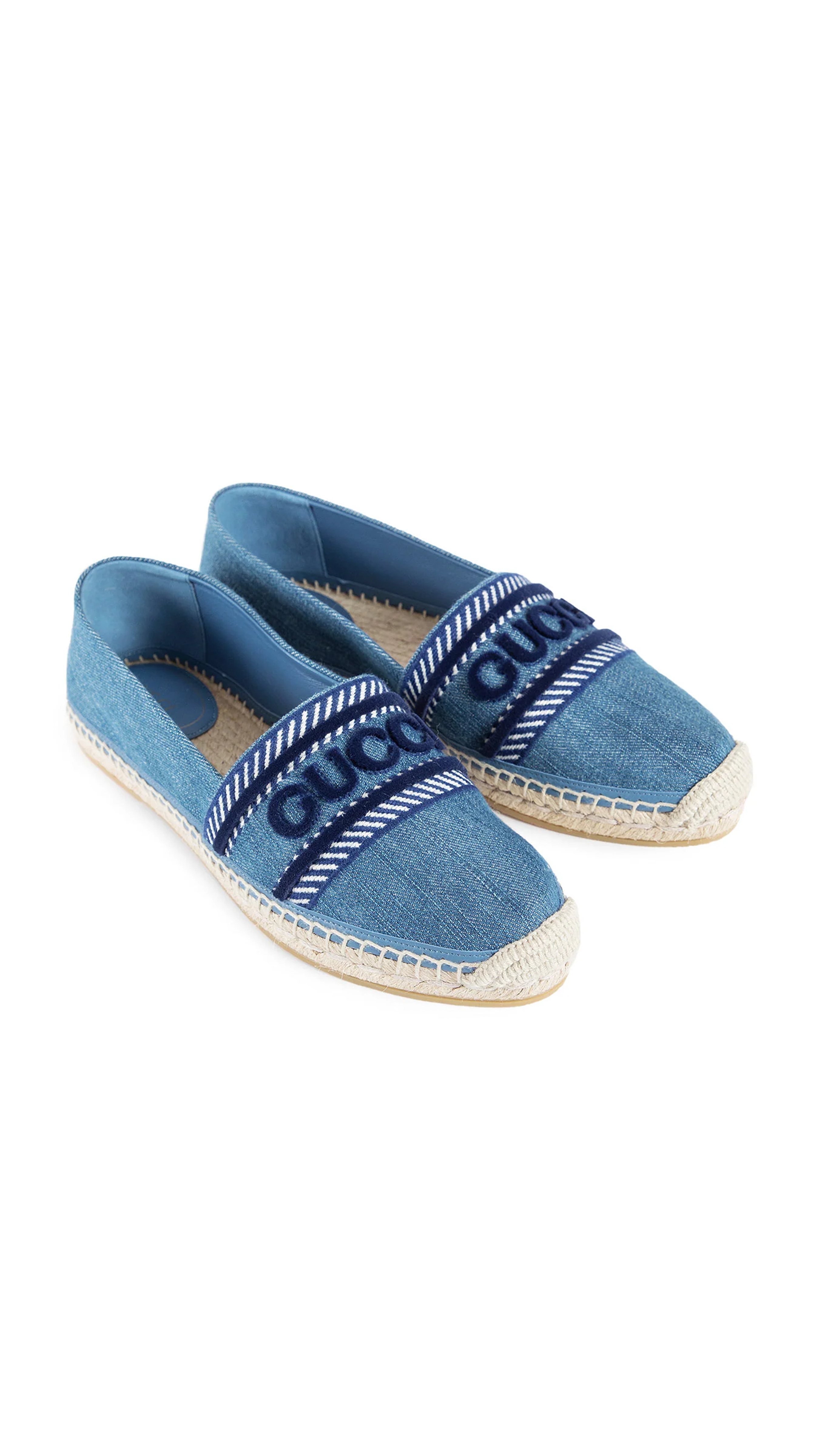 Logo Espadrilles in Denim - Blue