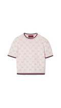 Interlocking G Cotton Top - White/Pink/Black