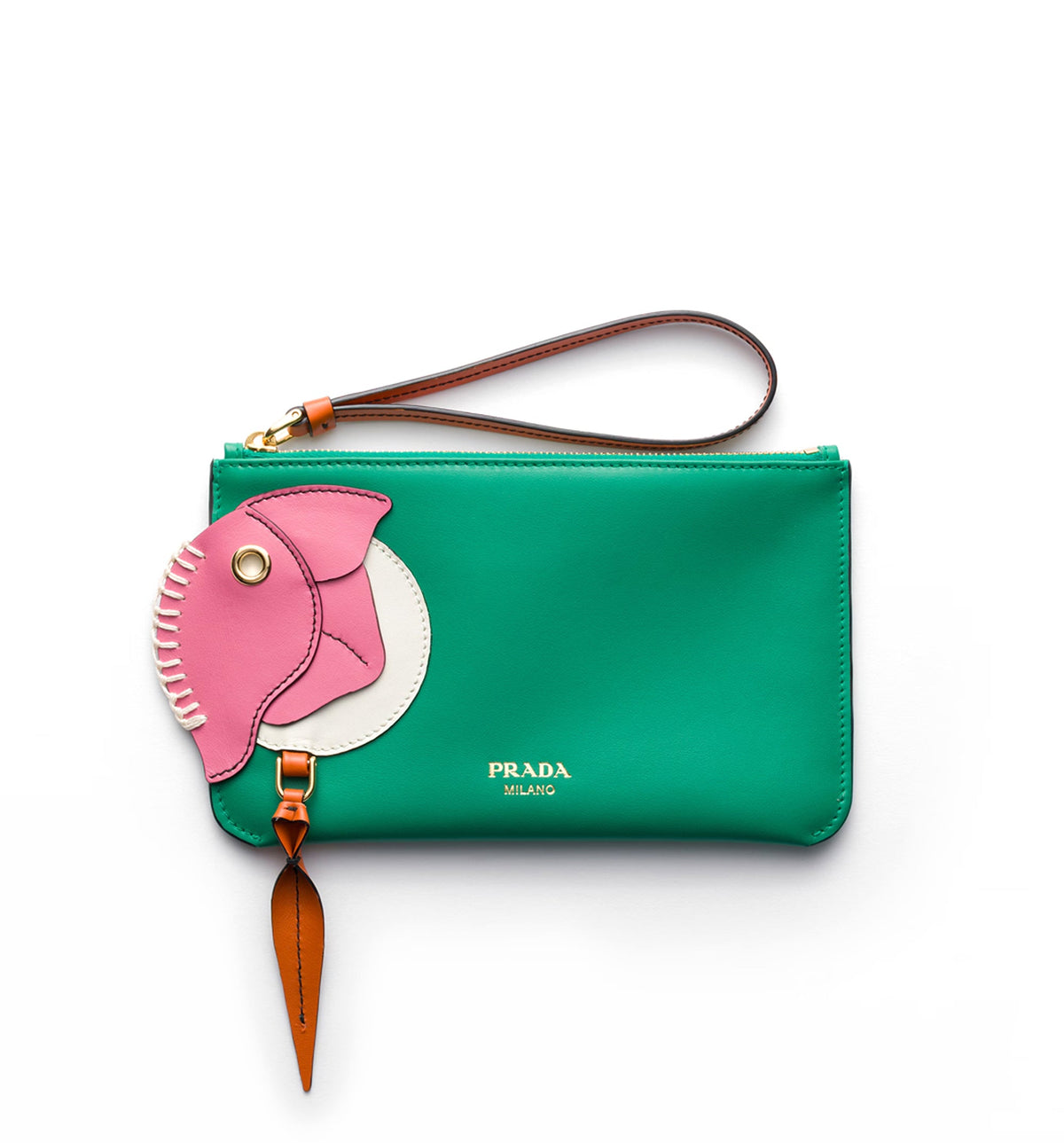Leather zipper pouch