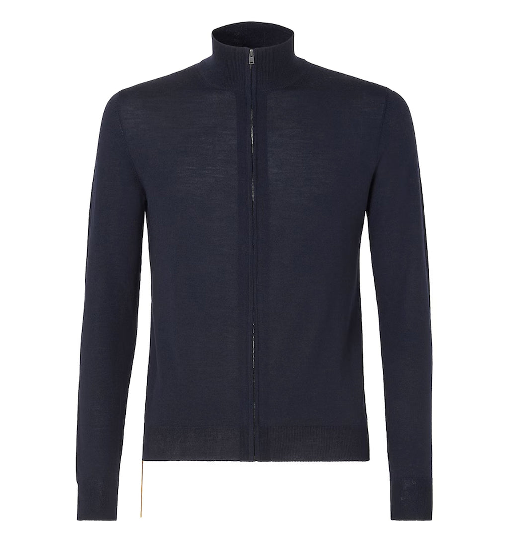 Navy Blue Wool Cardigan