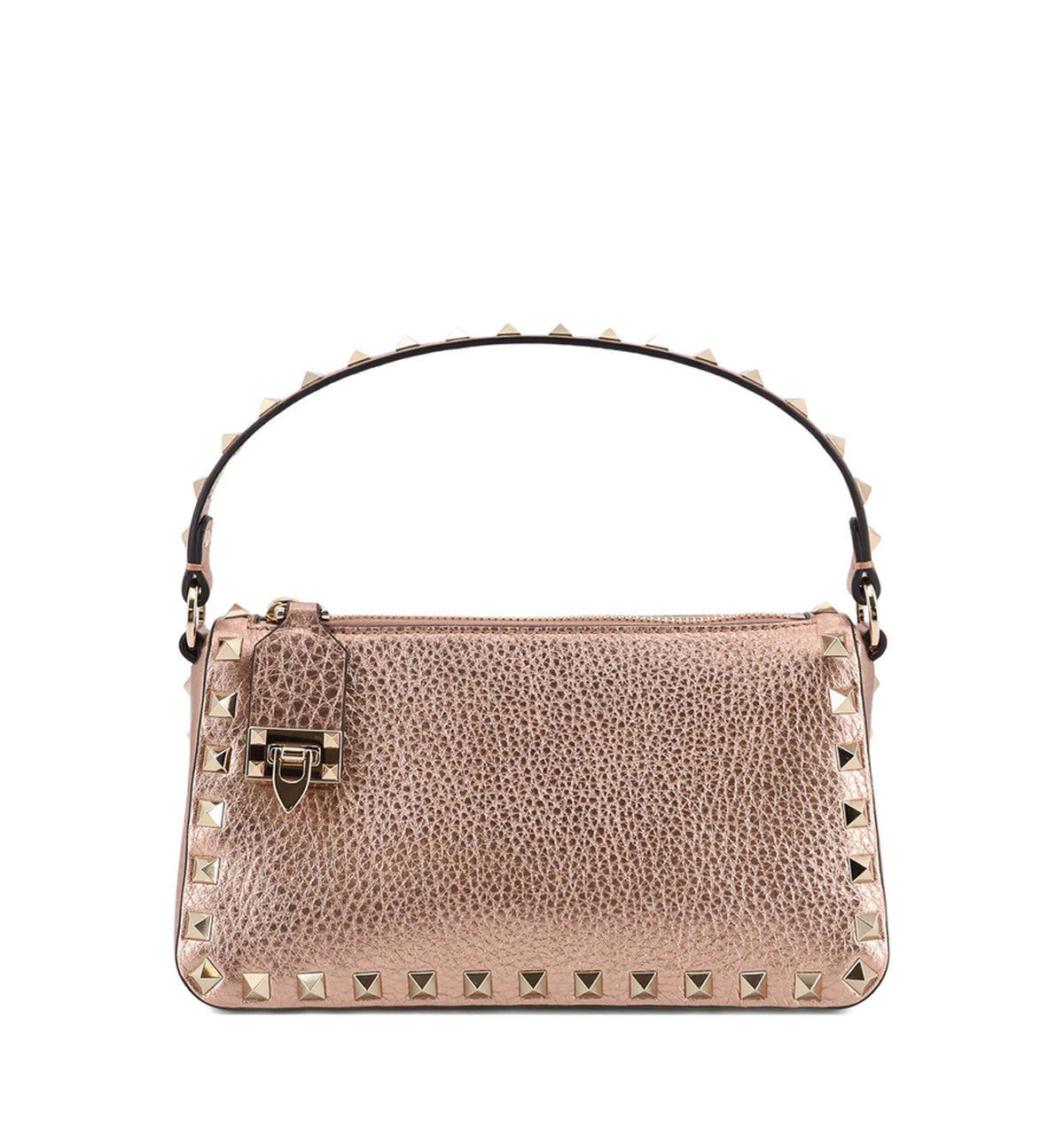 Rockstud Small Crossbody Bag In Laminated Grainy Calfskin Leather
