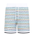 White Multicolour Graphic-Print Drawstring Bermuda Shorts