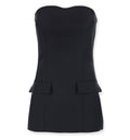Strapless Crepe Pocket Top