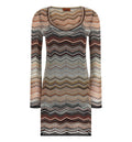 Chevron Lamé Mini Dress With Sequins