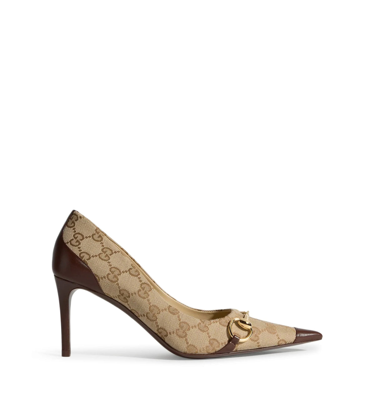 Brown high-heel pumps